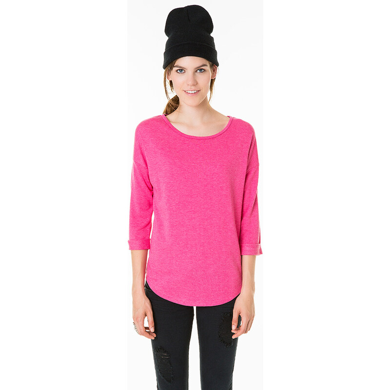 Tally Weijl Pink Rolled Sleeves Sweater