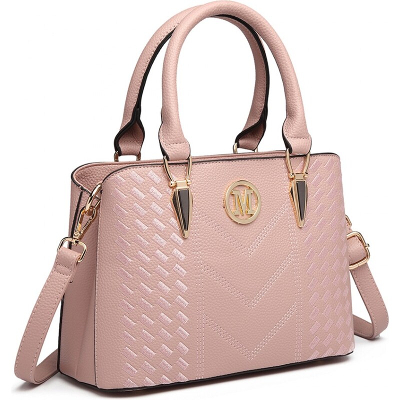 Miss Lulu Kabelka Weave Effect Pink 75007625