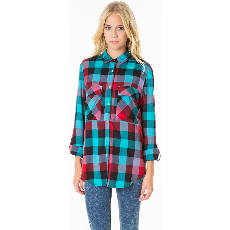 Tally Weijl Colorful Check Silky Blouse