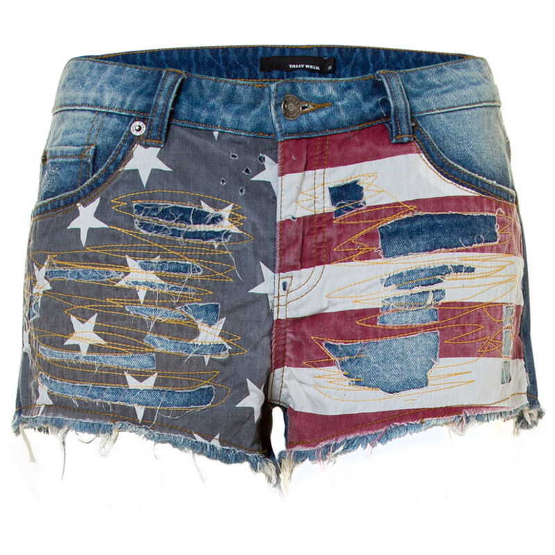 Tally Weijl American Flag Denim Shorts