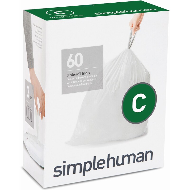 Sáčky do odpadkového koše 10-12 L, Simplehuman typ C, zatahovací, 3 x 20 ks ( 60 sáčků )