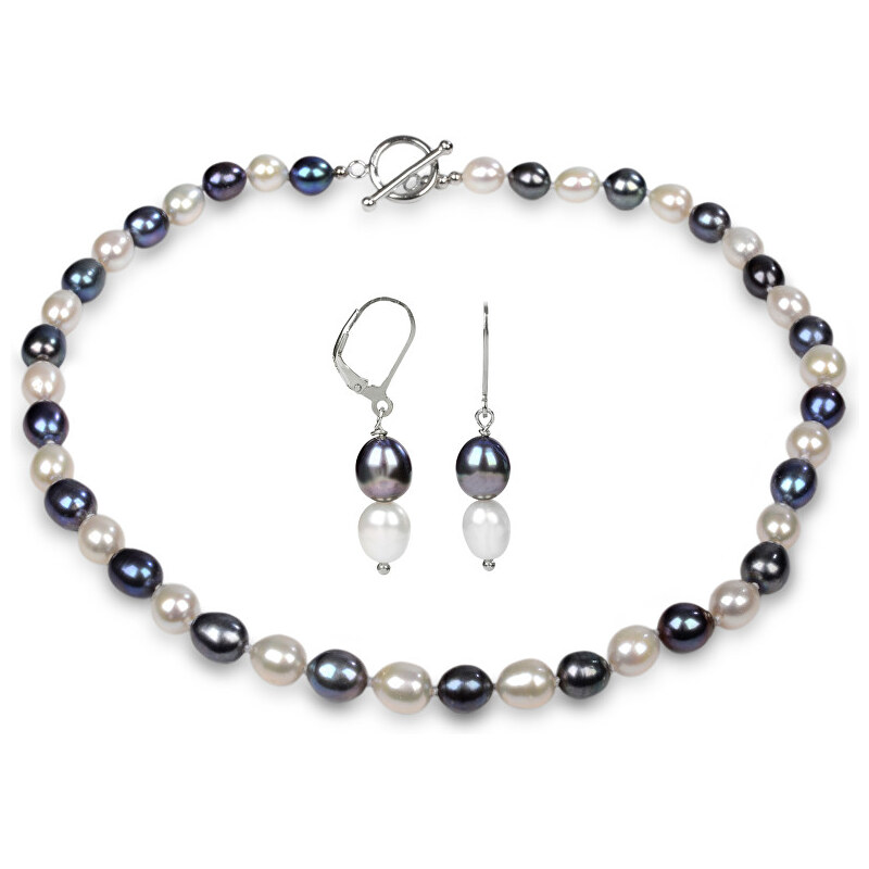 JwL Luxury Pearls Souprava náhrdelníku a náušnic s pravými perlami JL0162