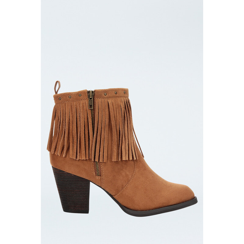 Tally Weijl Tan Fringes Ankle Boots
