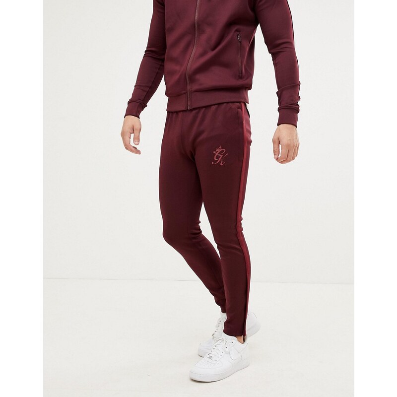 Gym King taped tracksuit bottoms in wine Burgundy GLAMI.cz