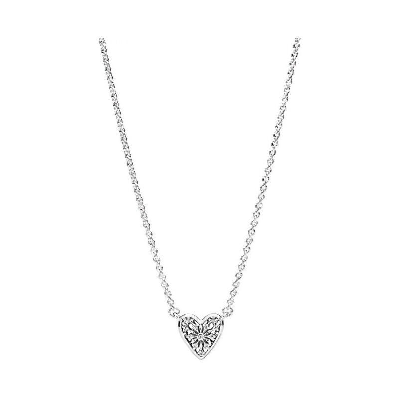 Pandora Romantický náhrdelník Srdce zimy 396370CZ-45 - GLAMI.cz
