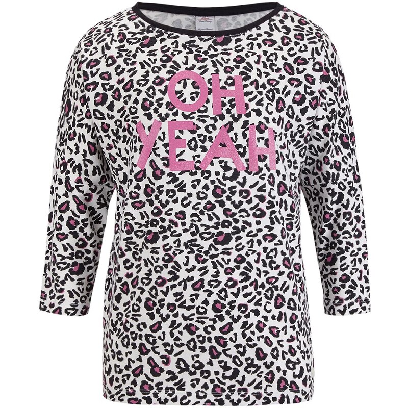 s.Oliver Leopard top with lettering print