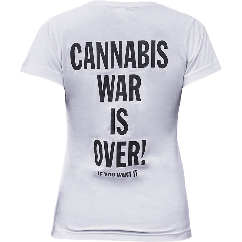 Lovemusic Dámské tričko - Bílé - Cannabis: S