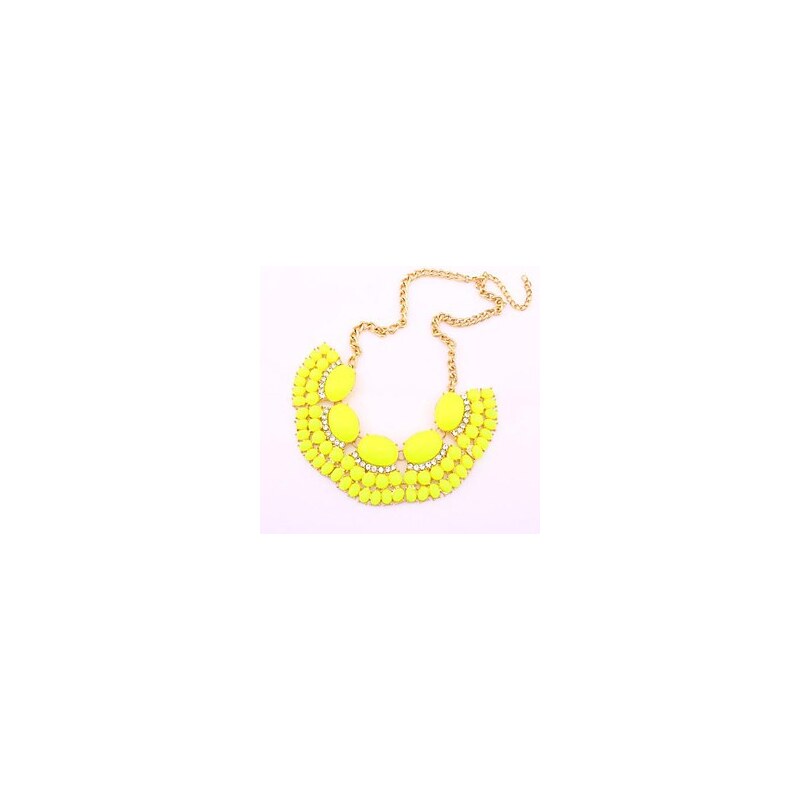 LightInTheBox Popular Fluorescent Color Gem Diamond Necklace Sweet female Fan Necklace