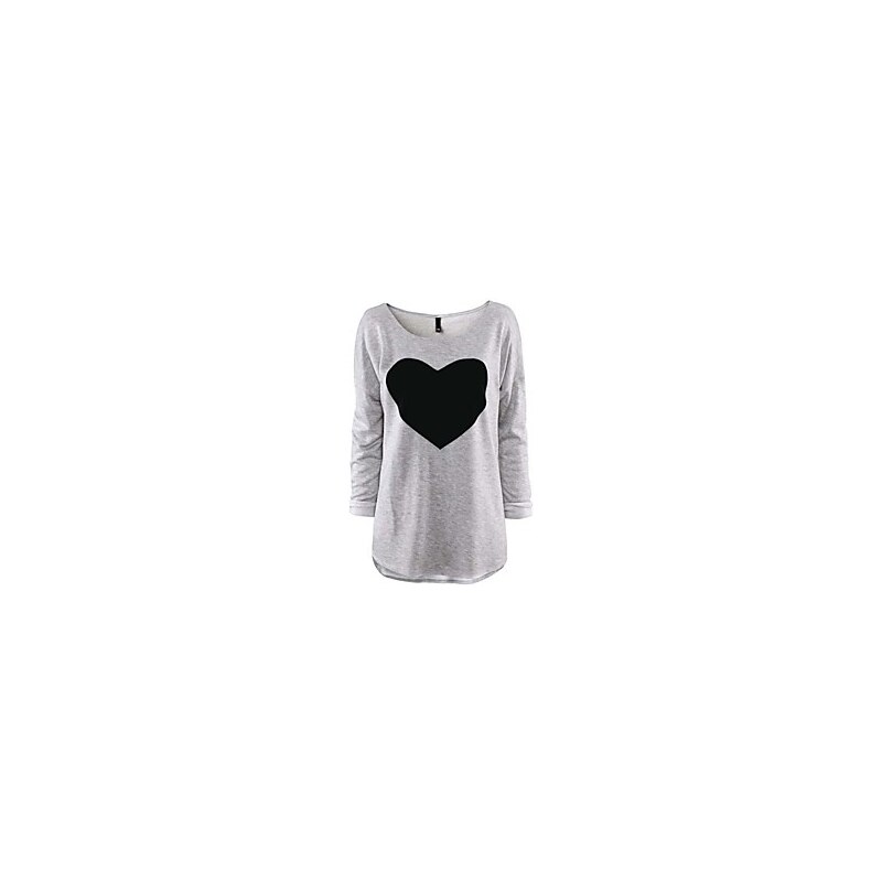 LightInTheBox Women' Long Sleeve Plus Size Grey T-shirt