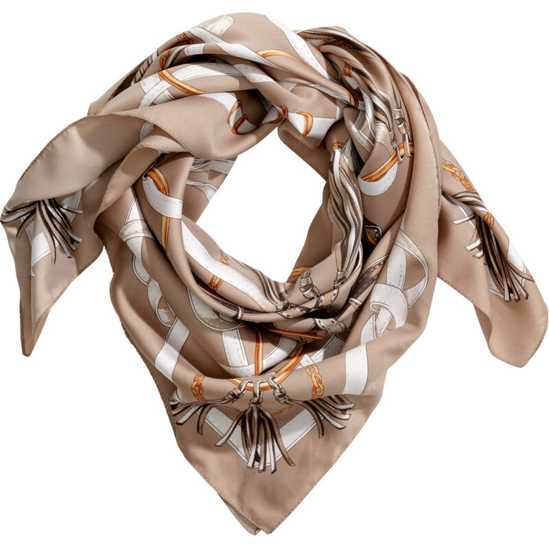 H&M Patterned satin scarf