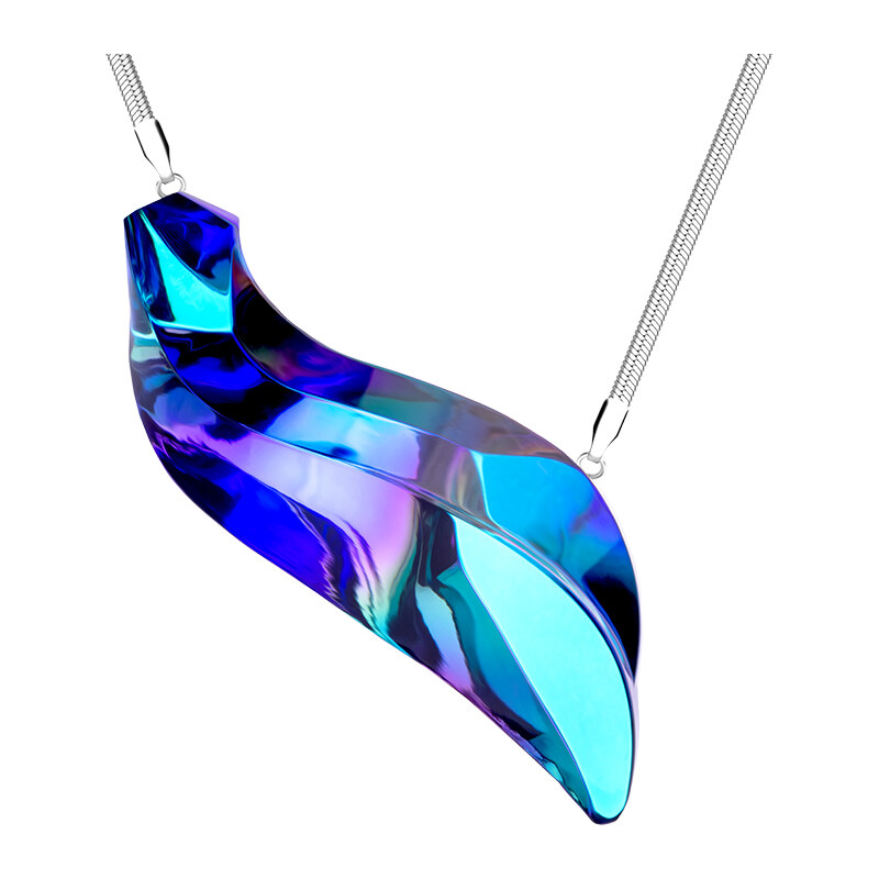 Preciosa ocelový náhrdelník Delphinus, český křišťál, modrý
