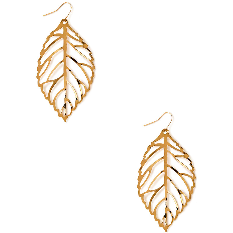 FOREVER21 Delicate Leaf Drop Earrings
