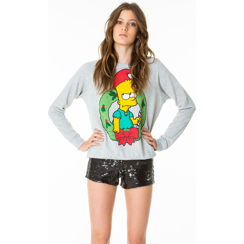 Tally Weijl Grey "Christmas Simpson" Printed Sweater