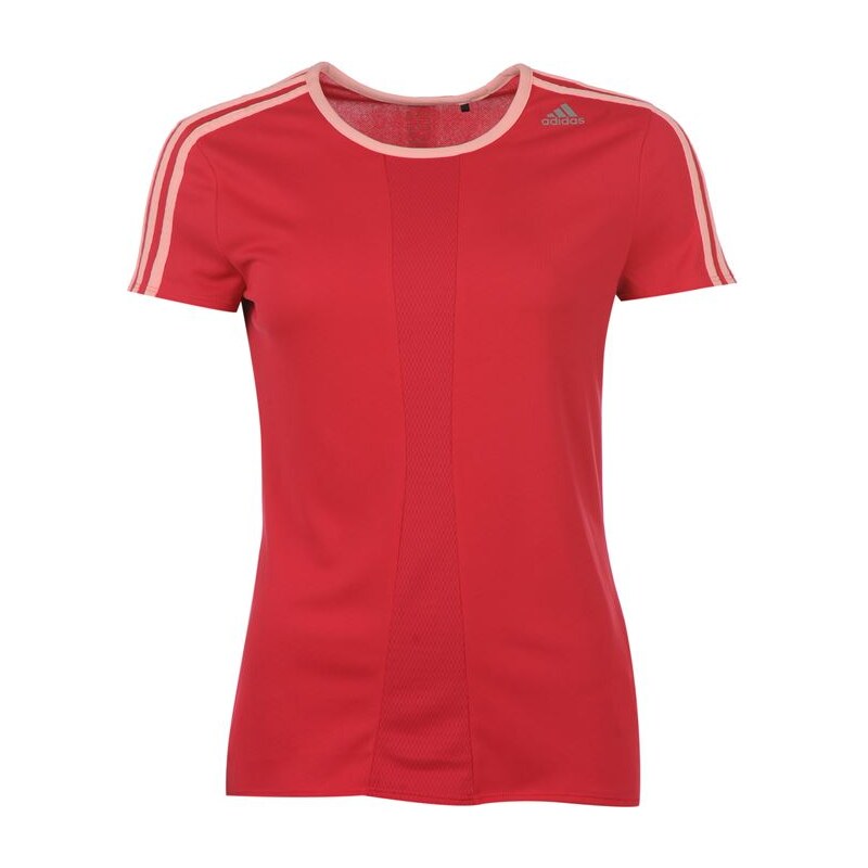 adidas Response Short Sleeve T Shirt Ladies Berry/Pink 8 (XS)