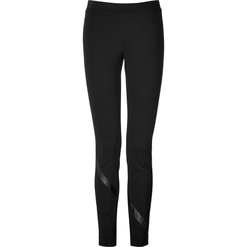 DKNY Leggings with Leather Trim