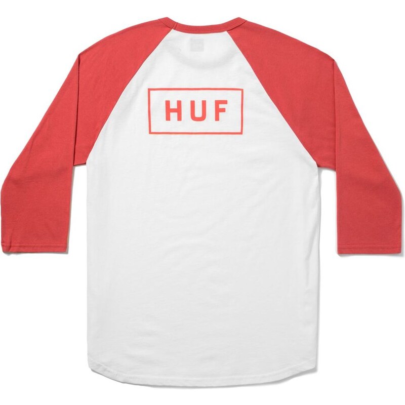 huf Pánské triko bar logo raglan white/red