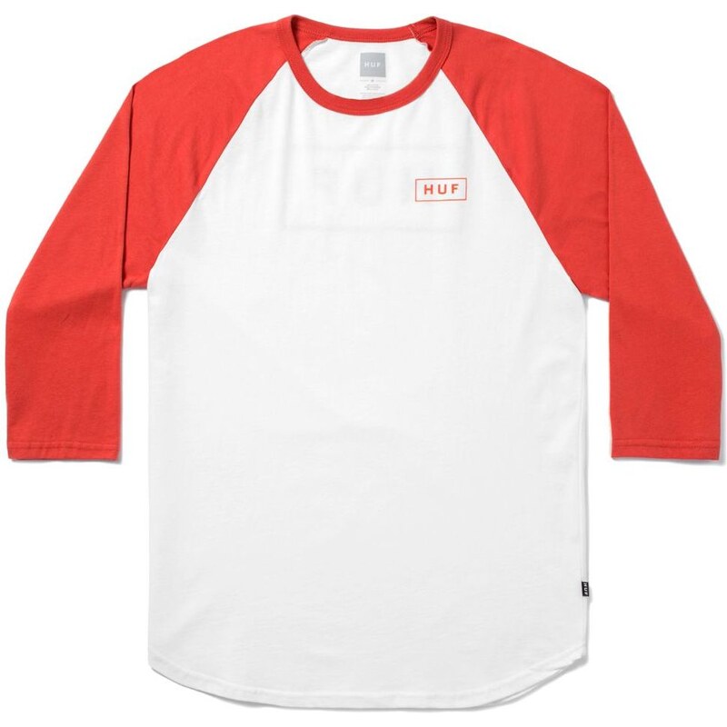 huf Pánské triko bar logo raglan white/red