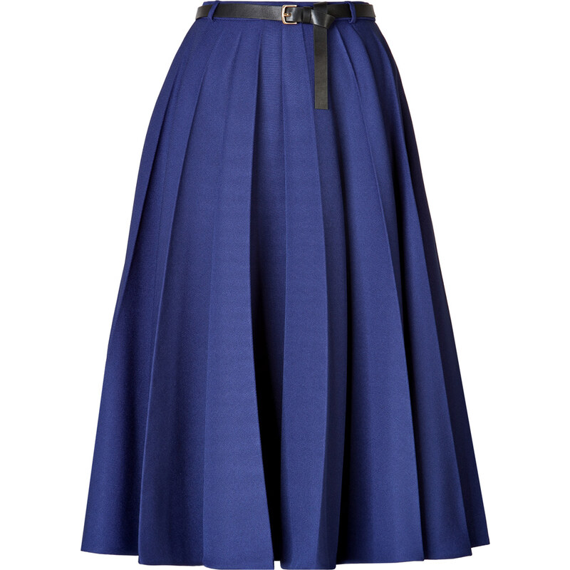 Vionnet Pleated Skirt with Leather Belt