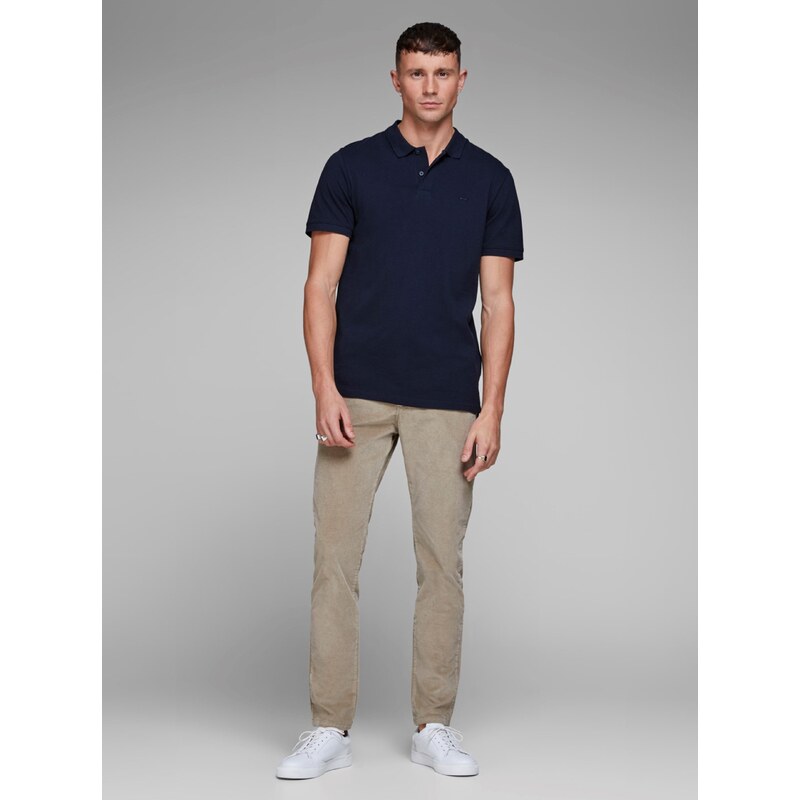 Modré basic polo tričko Jack & Jones - Pánské