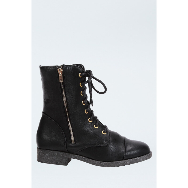 Tally Weijl Black Lace & Zip-Up Ankle Boots