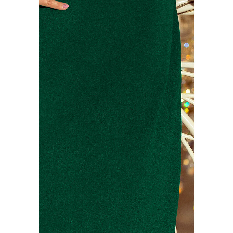 Trapézové šaty s rozšířenými rukávy Numoco NEVA - zelené
