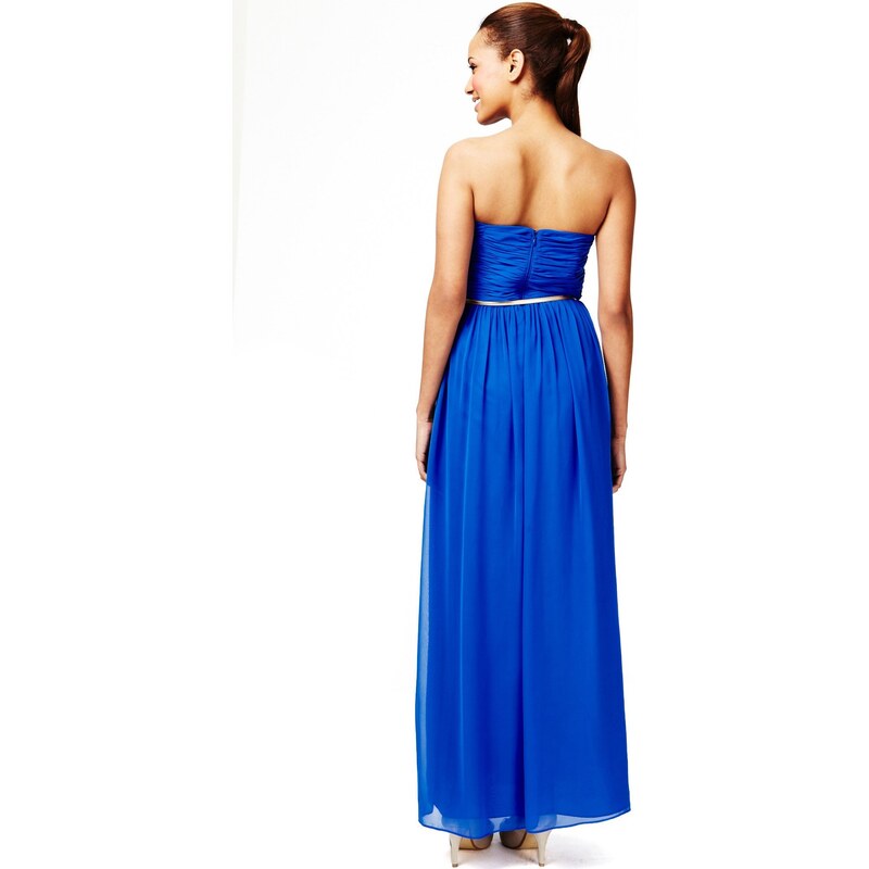 Marks and Spencer M&S Collection Strapless Pleated & Ruched Maxi Dress with Belt