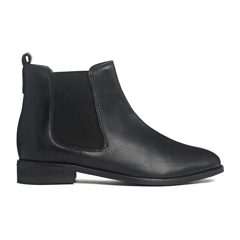 ASOS AIRTIME Leather Chelsea Ankle Boots - Black