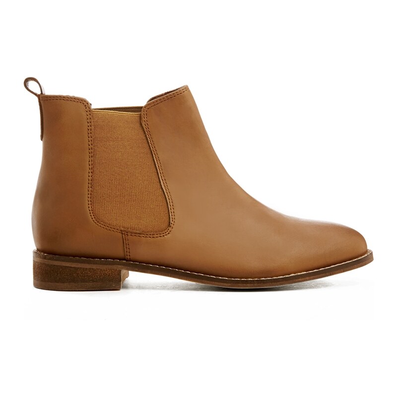 ASOS AIRTIME Leather Chelsea Ankle Boots - Tan