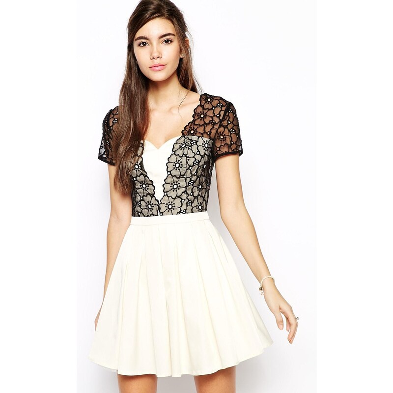 Chi Chi London Prom Dress with Lace Bodice - Multi