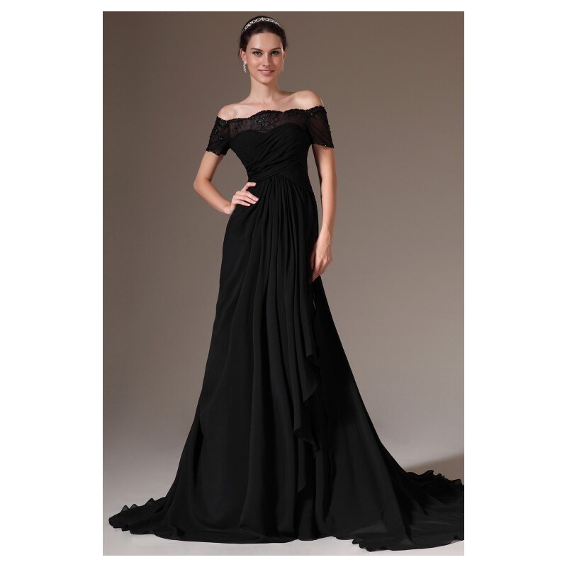 Černé plesové luxusní šaty 800 eDressit