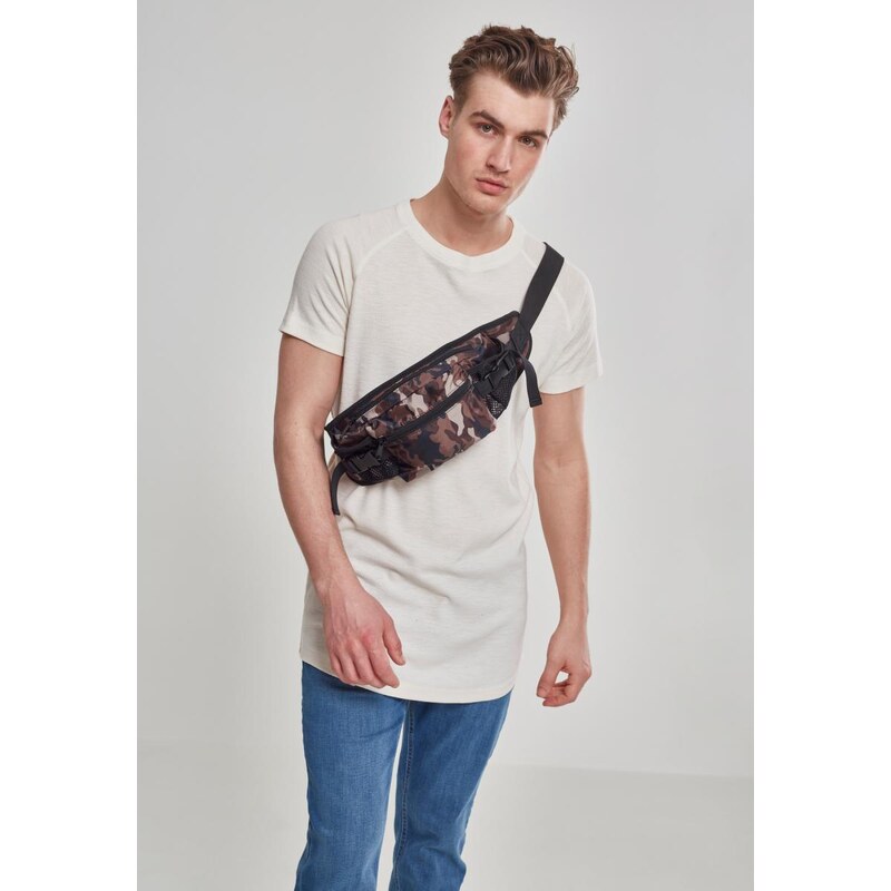 Urban Classics Nylonová bederní taška blk/browncamo