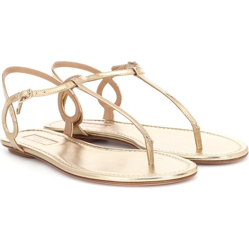 Aquazzura Almost Bare metallic leather sandals
