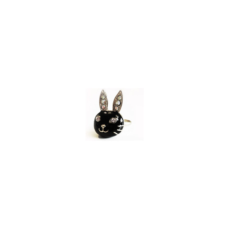 Betsey Johnson prstýnek Rabbit Black