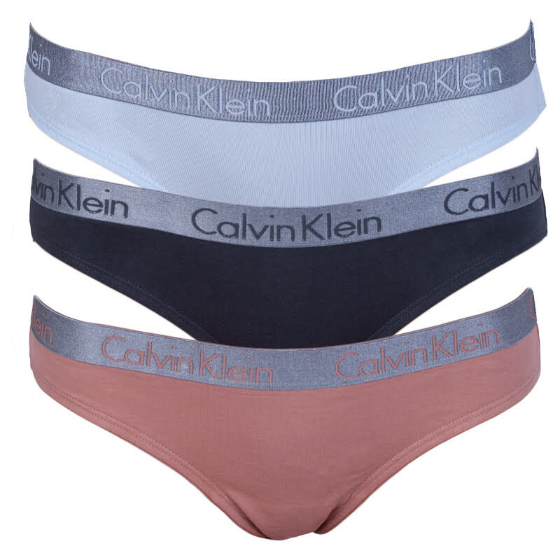 3PACK dámská tanga Calvin Klein vícebarevná (QD3590E-HYX)