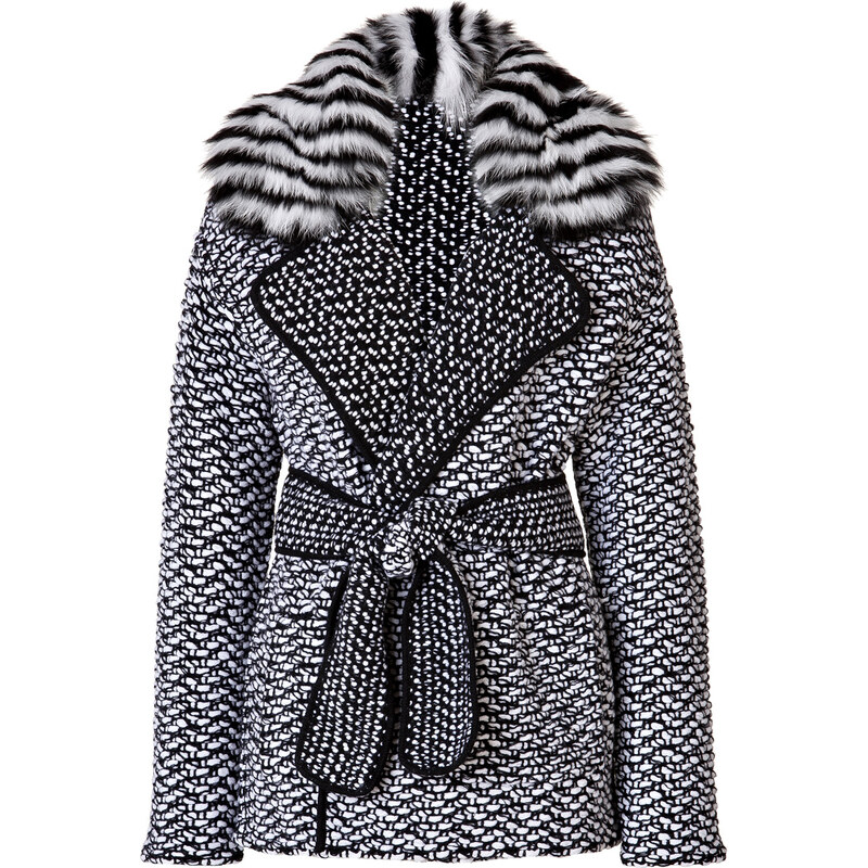 Fendi Wool-Cashmere Jacket with Fox Fur Collar