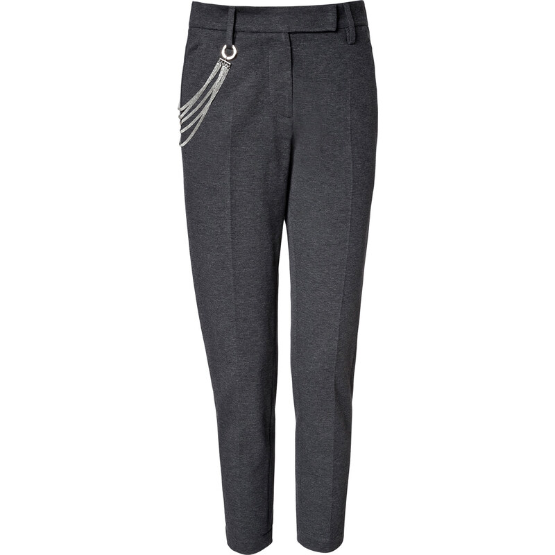 Brunello Cucinelli Stretch Cotton Pants with Chain Detail