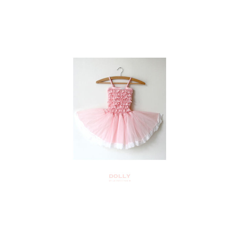 Le Petit Tom Krajkové TUTU šaty růžičkově růžové