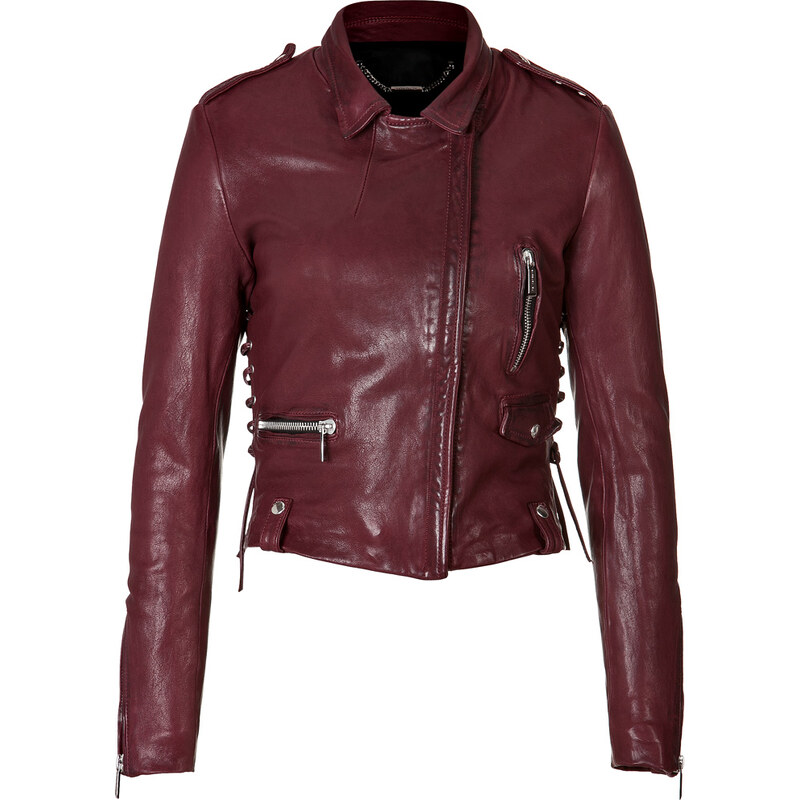 Barbara Bui Laced Leather Biker Jacket