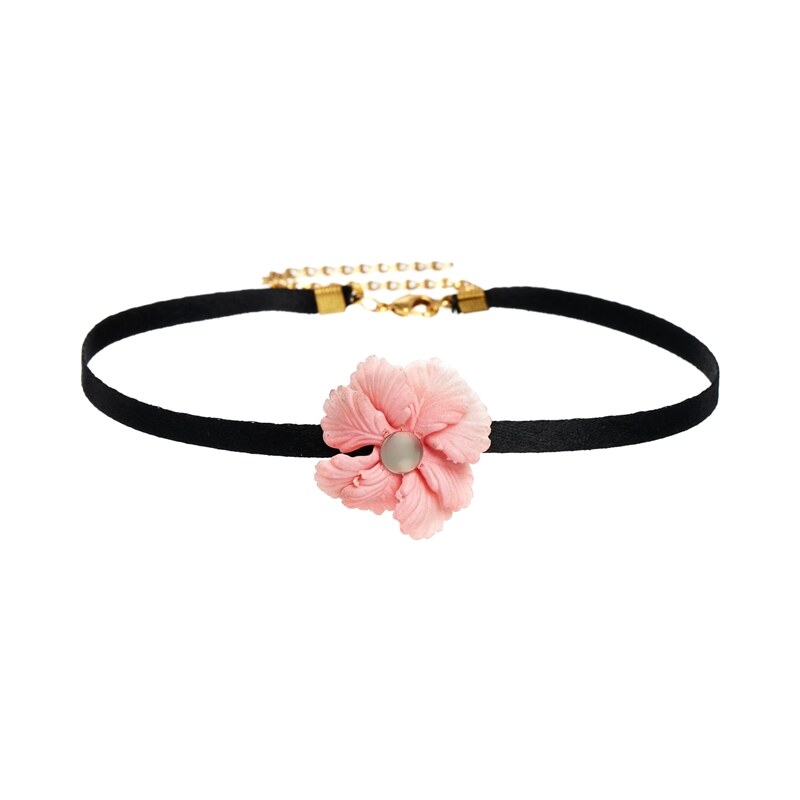 Gogo Philip Pink Flower Choker Necklace - Pink