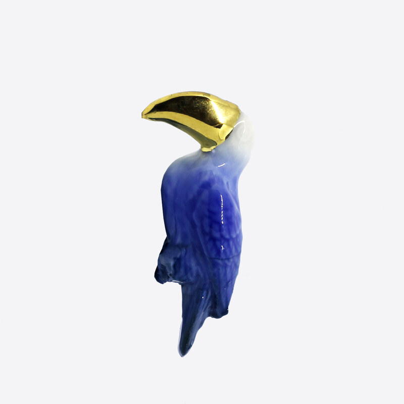 Minka - Martina Klbečková Porcelánová brož - modrý tukan od Martiny Klbečkové