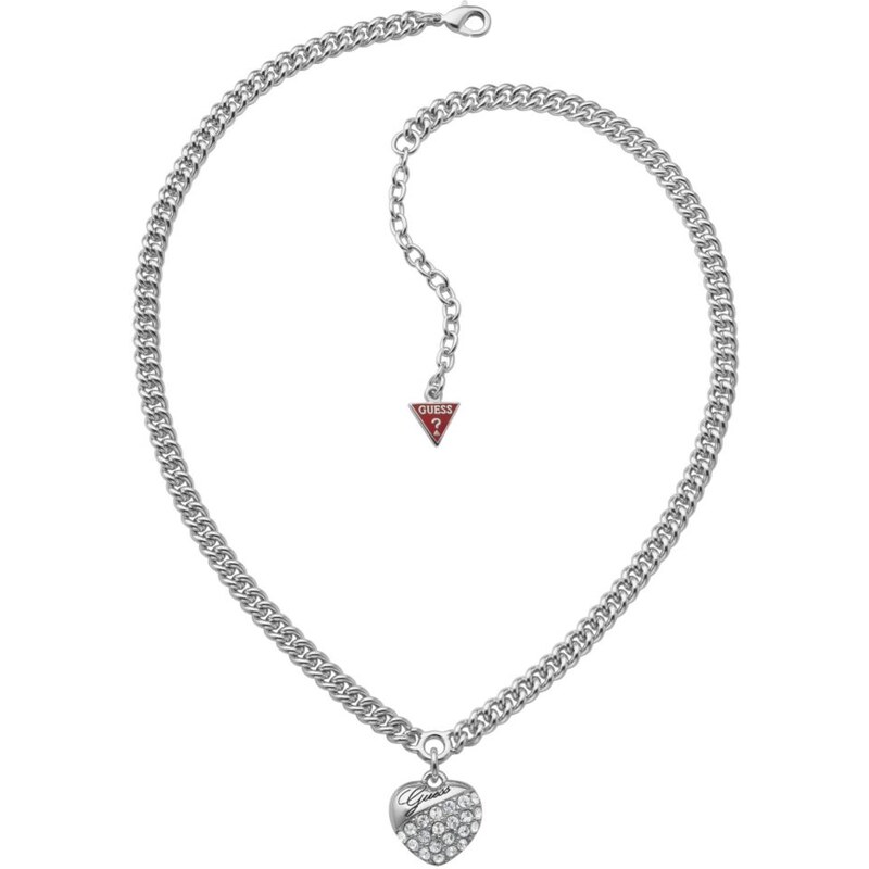Guess Crystal Pave Heart Necklace