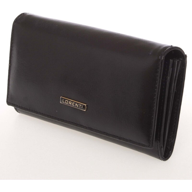 Módní dámská matná kožená peněženka černá - Lorenti GF112SL černá