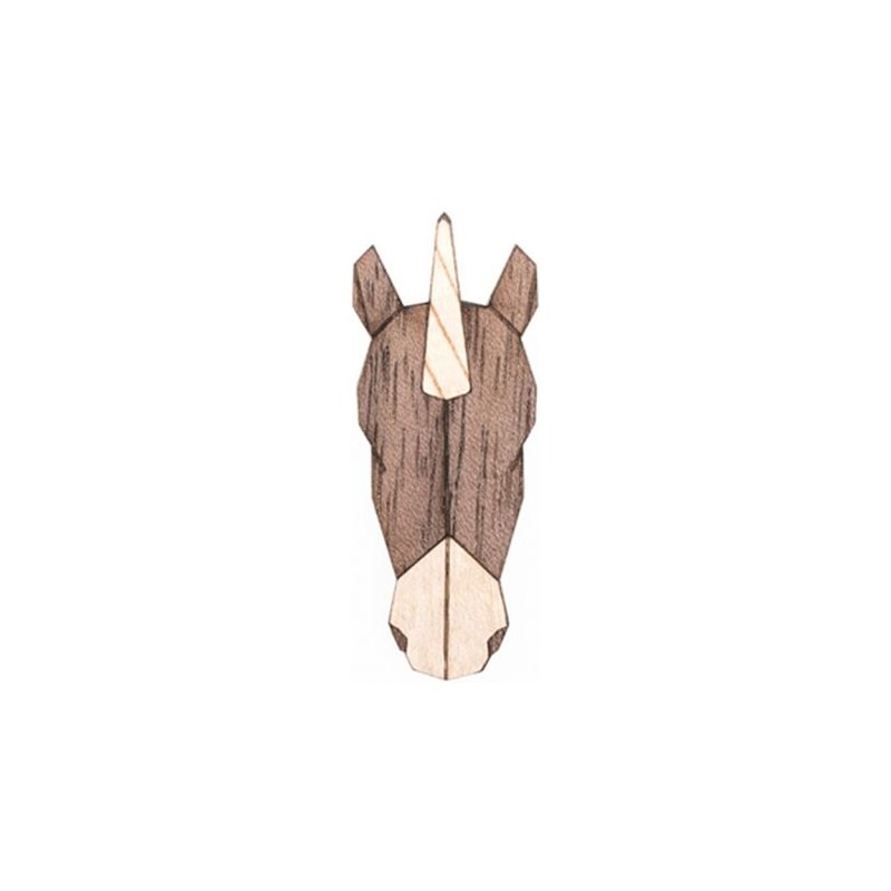BeWooden Dřevěná brož Unicorn Brooch