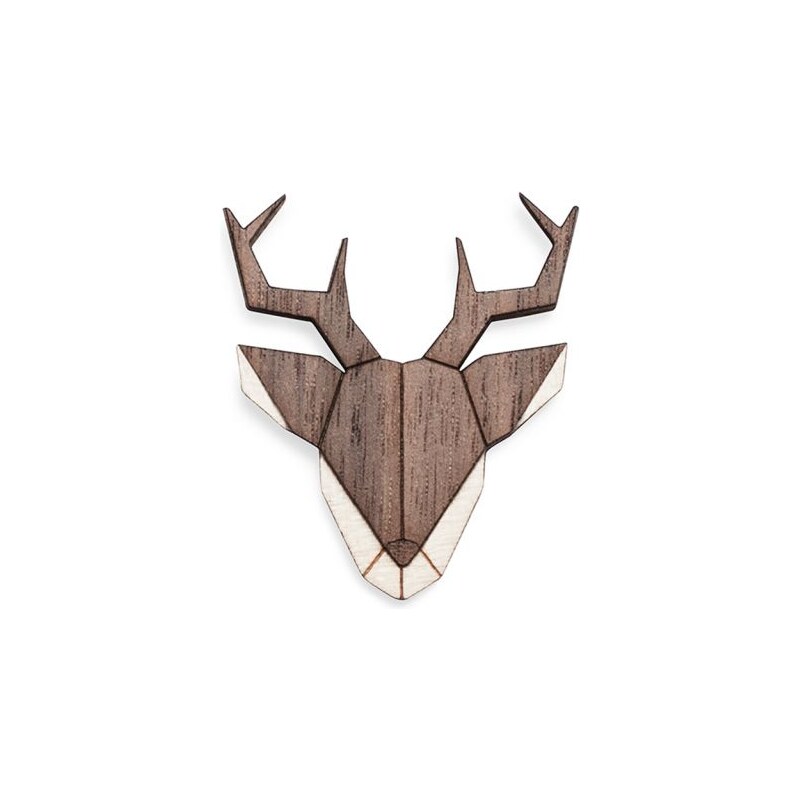 BeWooden Dřevěná brož Deer Brooch