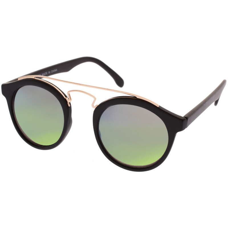 ASOS Round Sunglasses with Metal Bridge Detail and Mirrored Lens