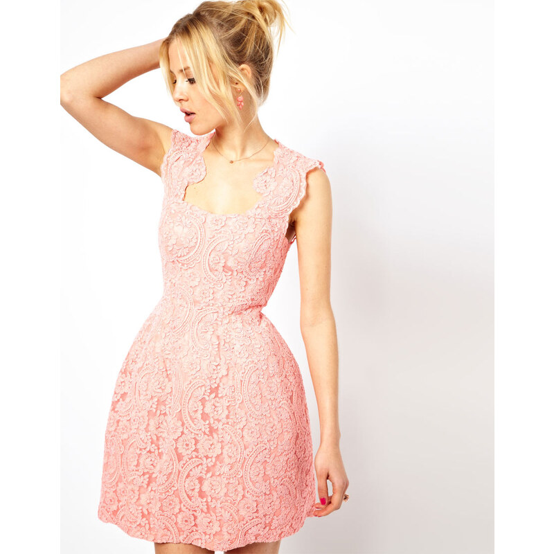 ASOS Cupped Structured Dress In Lace