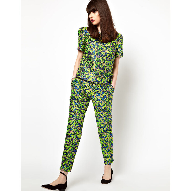 Boutique By Jaeger Tailored Trouser In Floral Jacquard
