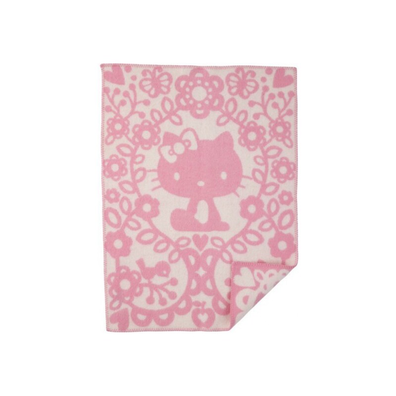Klippan, Švédsko Vlněná dětská deka Hello Kitty, Růžová