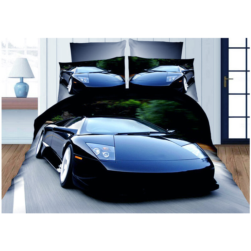 Povlečení 3D BLUE CAR set 3 ks, francouzské povlečení, 1x 200x220 cm, 2x  70x80 cm MyBestHome - GLAMI.cz