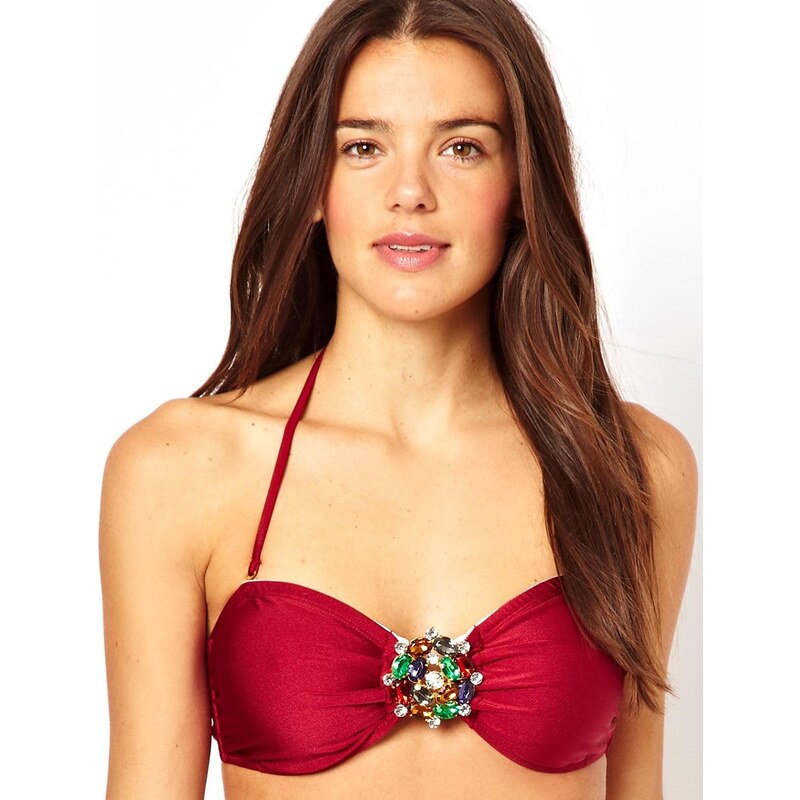 South Beach Multi Jewel Padded Bandeau Bikini Top
